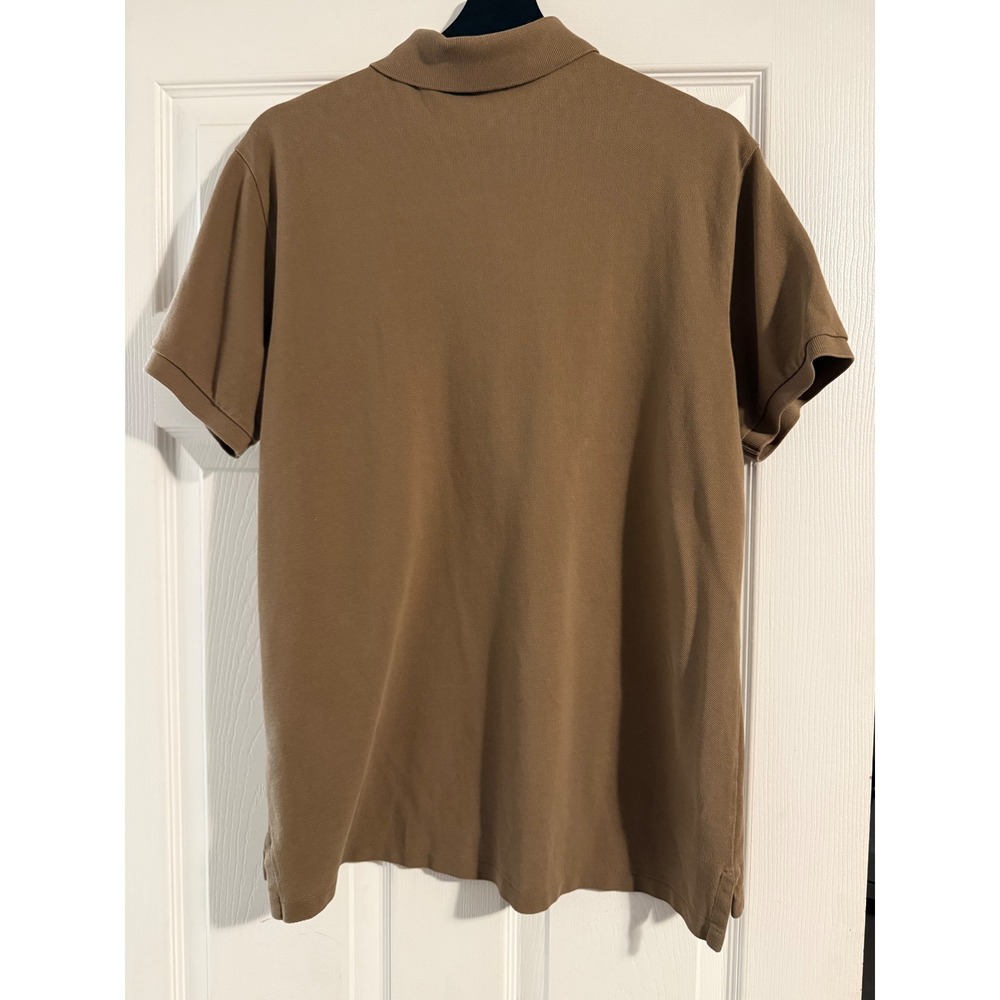 Polo Ralph Lauren Mens Custom Slim Fit Polo Shirt Tan Brown Cotton Pique Large - Picture 2 of 3